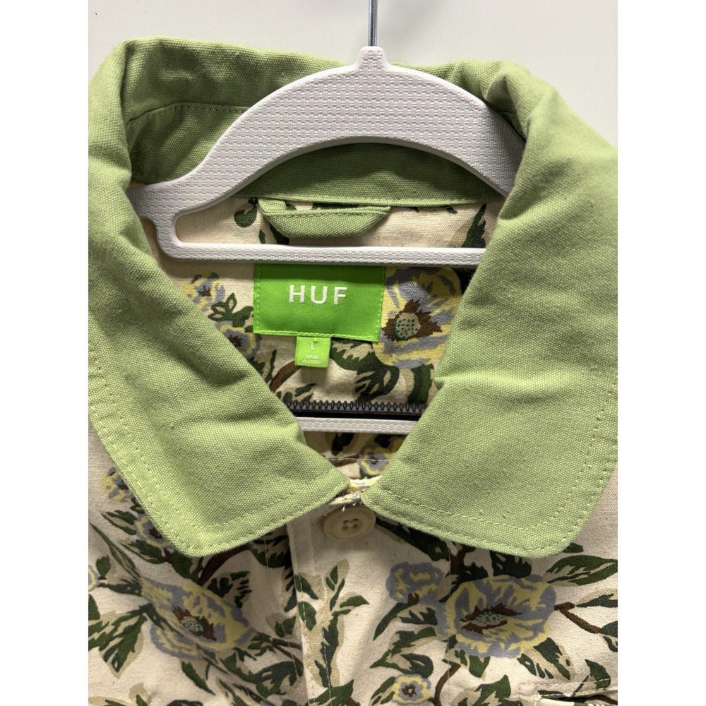 HUF Floral Chore Coat Jacket Size Large Men's  Green - Picture 4 of 6